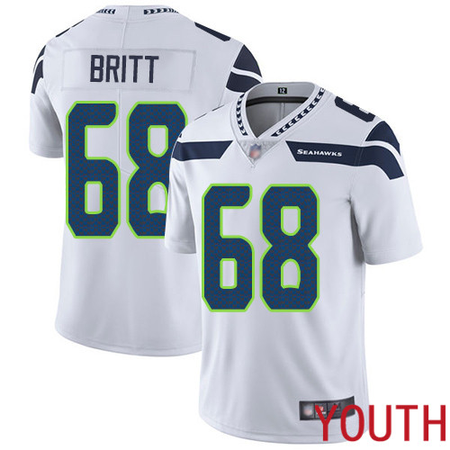 Seattle Seahawks Limited White Youth Justin Britt Road Jersey NFL Football #68 Vapor Untouchable->women nfl jersey->Women Jersey